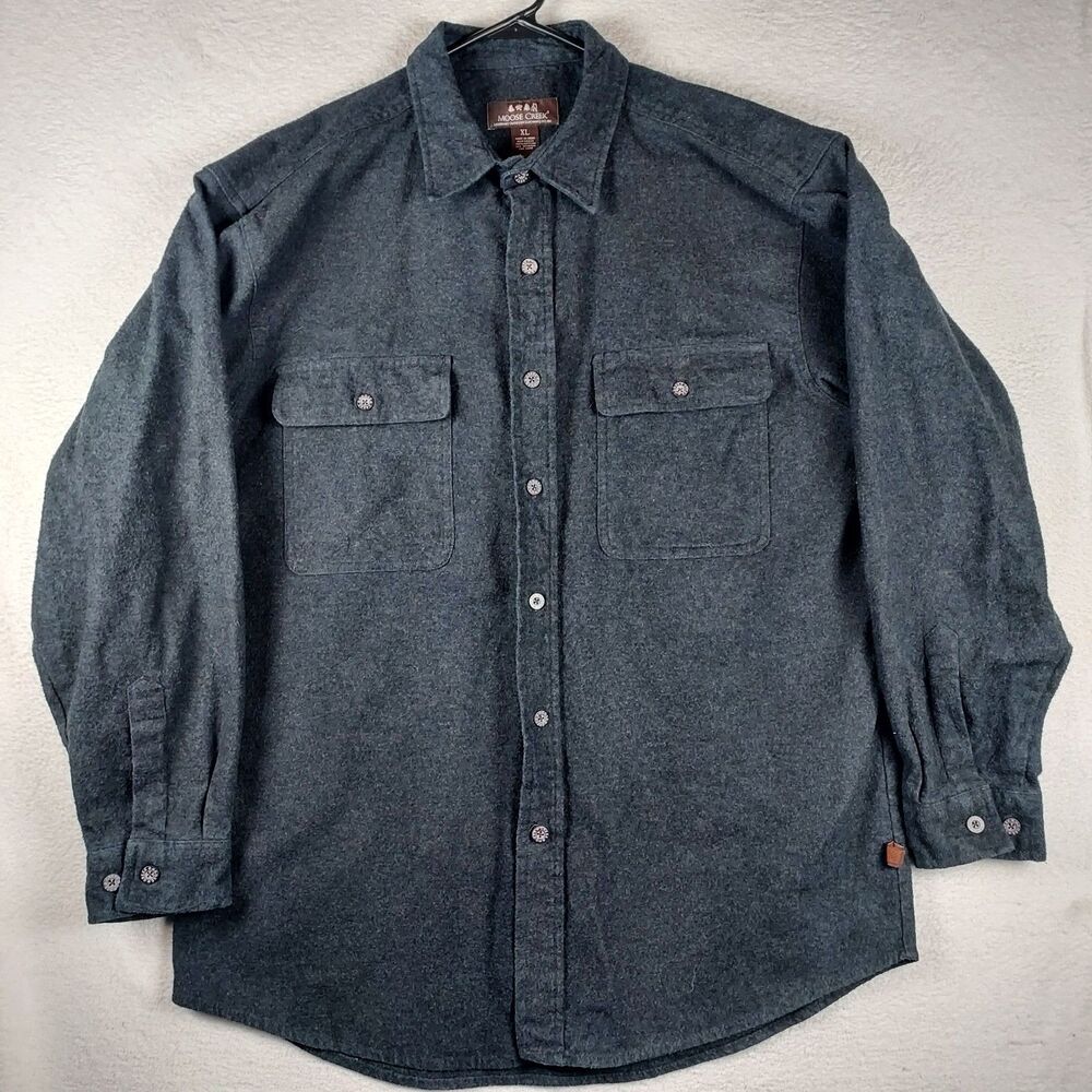 Moose Creek Legendary Outdoor Clothing Button‑Up Shirt XL – Charcoal Cotton